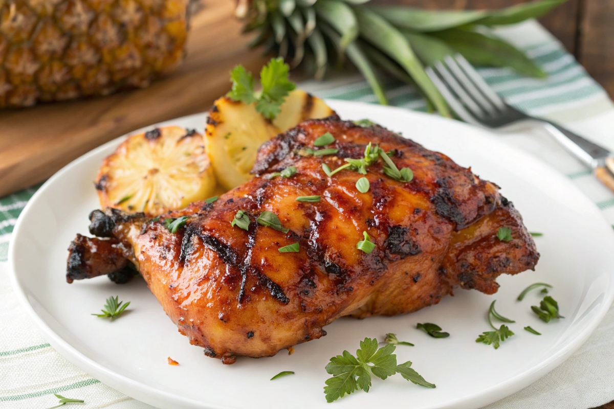 Huli Huli Chicken is the most flavourful grilled Hawaiian chicken recipe! This chicken is juicy, sweet, savory, spicy, and so easy to make!