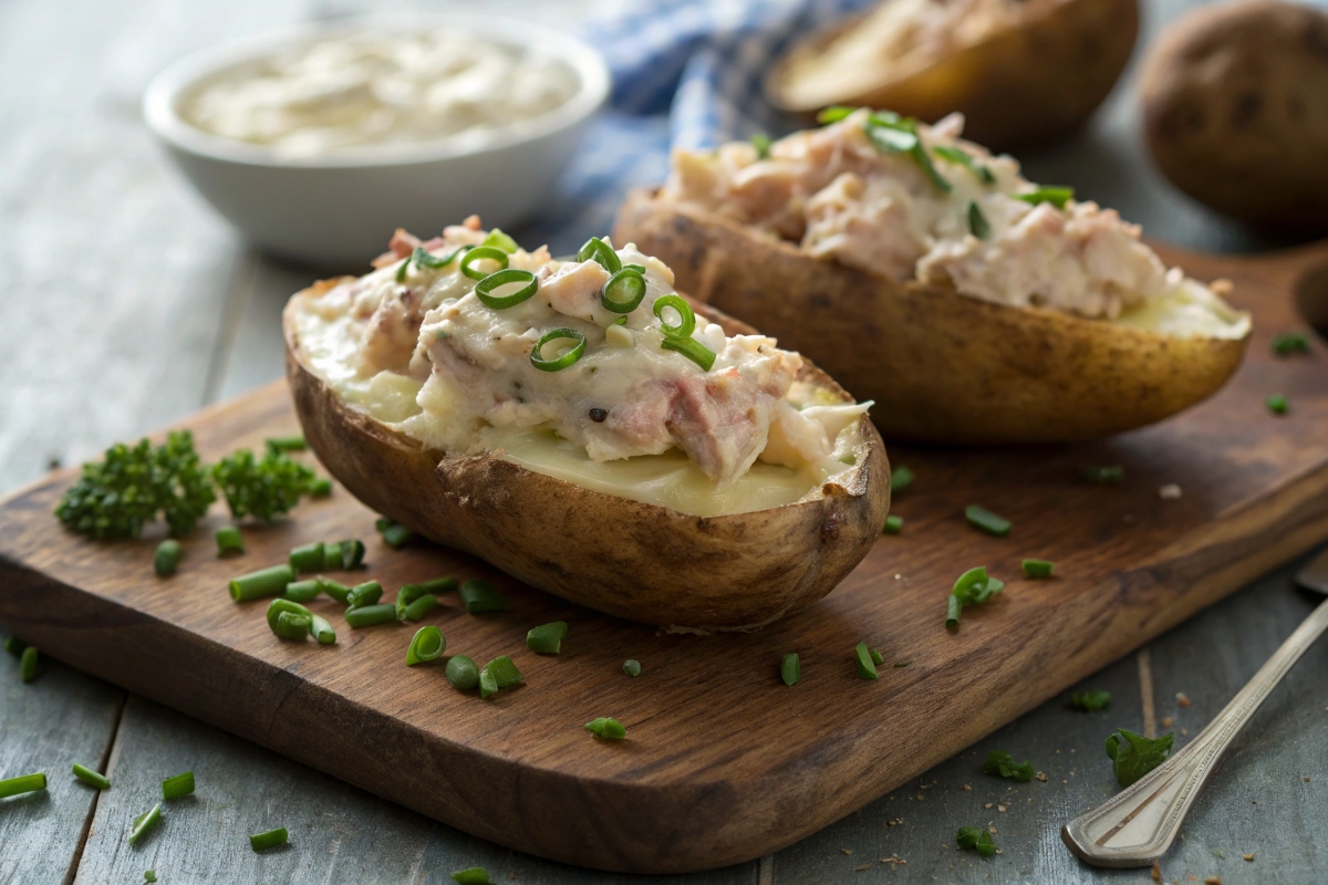 Tuna Stuffed BBQ Baked Potatoes
